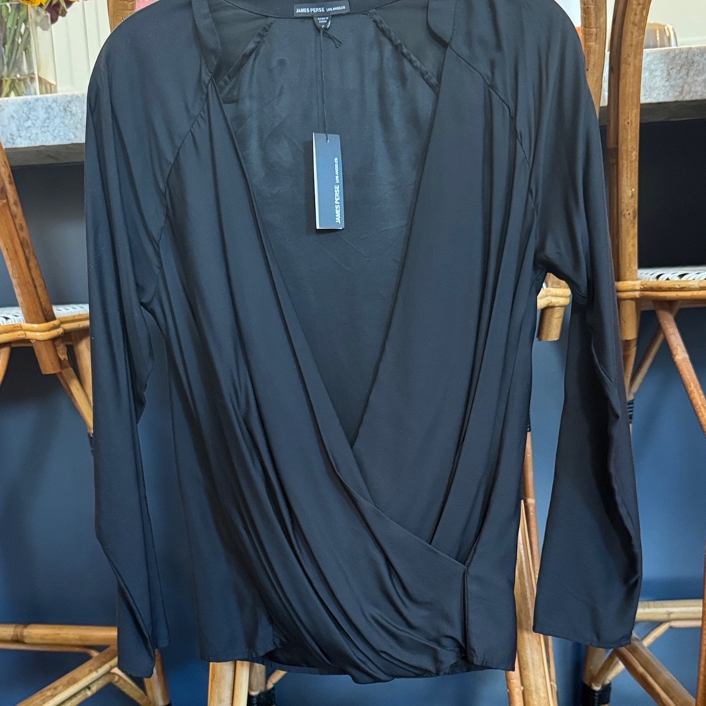James Perse Charcoal Long Sleeve Top